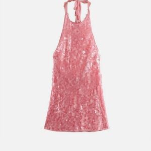 Zara Sparkling Pink Backless Dress
